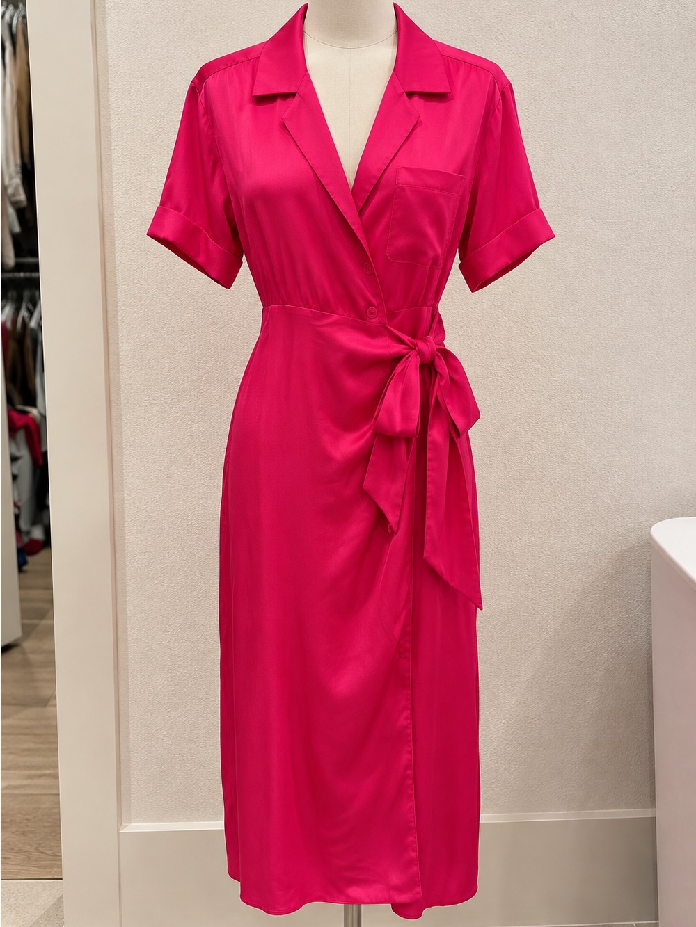 COREY LYNN CALTER Pink Tie-Waist Midi Dress Size XS Like New
